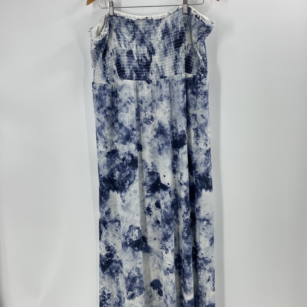 Soma Blue Tie-Dye Strapless Maxi Dress